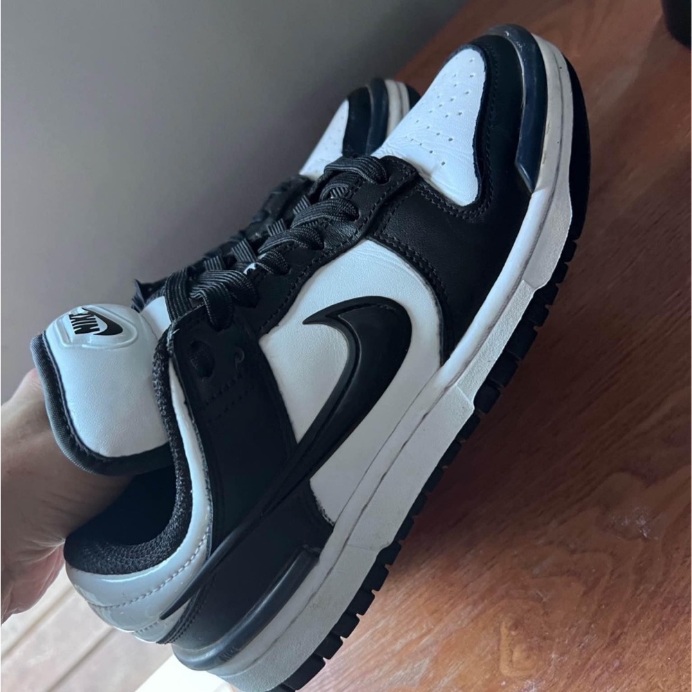 Nike Black and White Dunk Low Sneakers